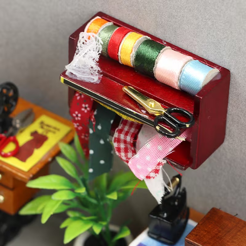 Sewing Factory - Dollhouse Mini Sewing Box with Lace