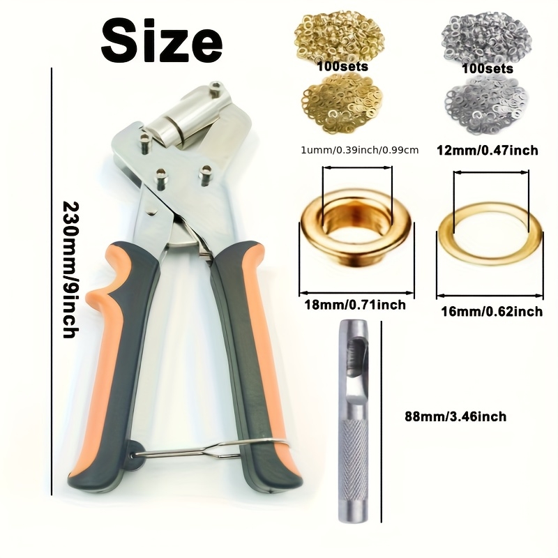 200pcs 10mm Eyelet Punch Set - - огляд і ціна Sewing Eyelet Fabric