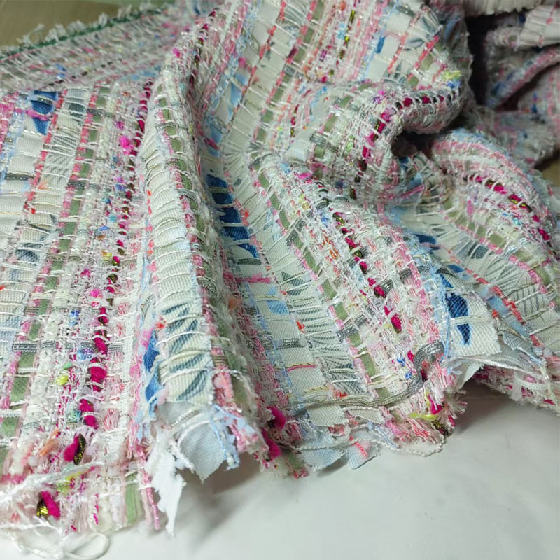 Pink and White Woven Ribbon Ya - огляд і ціна Sewing Tweed