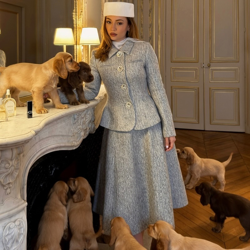 Vintage Elegant Solid Dress Su - огляд і ціна Sewing Tweed