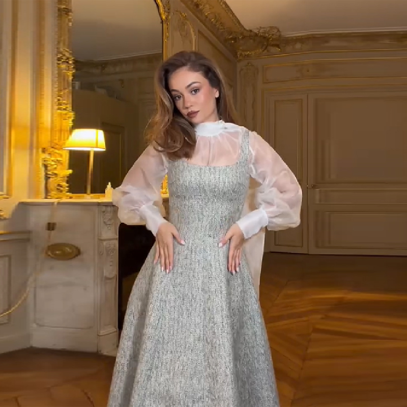 Vintage Elegant Solid Dress Su - огляд і ціна Sewing Tweed