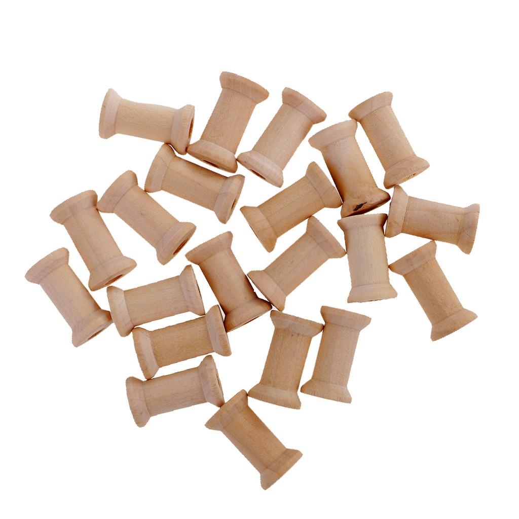 Wooden Empty Bobbin Set 20 Pie - огляд і ціна Thread Bobbins Empty