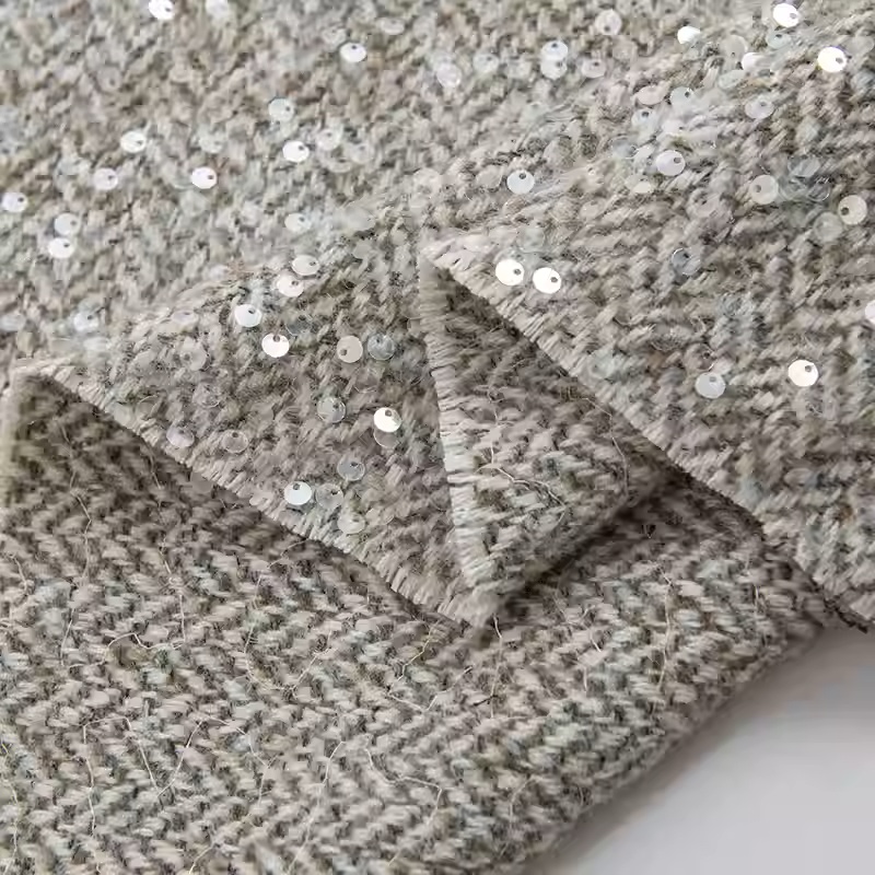 Light Grey With Sequin Yarn-Dy - огляд і ціна Sewing Tweed