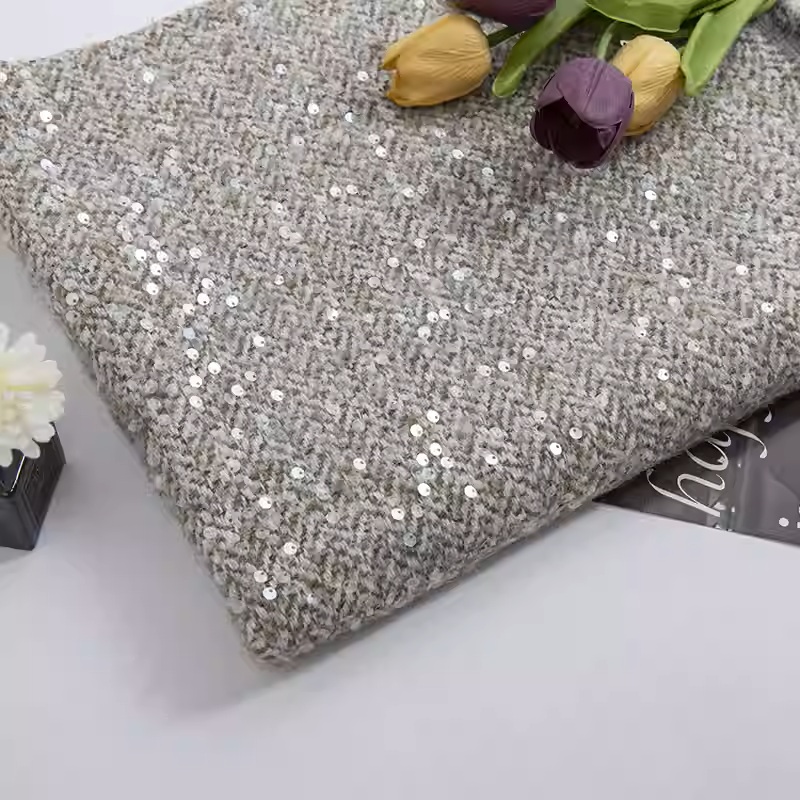 Light Grey With Sequin Yarn-Dy - огляд і ціна Sewing Tweed