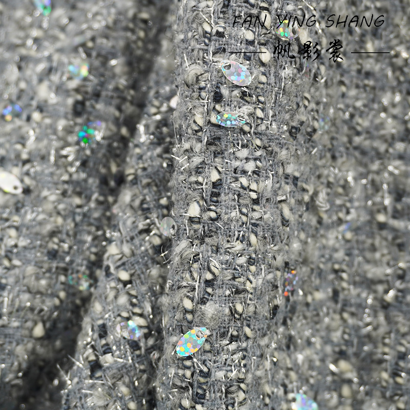 2025 Fashion Gray Sequins Wool - огляд і ціна Sewing Tweed